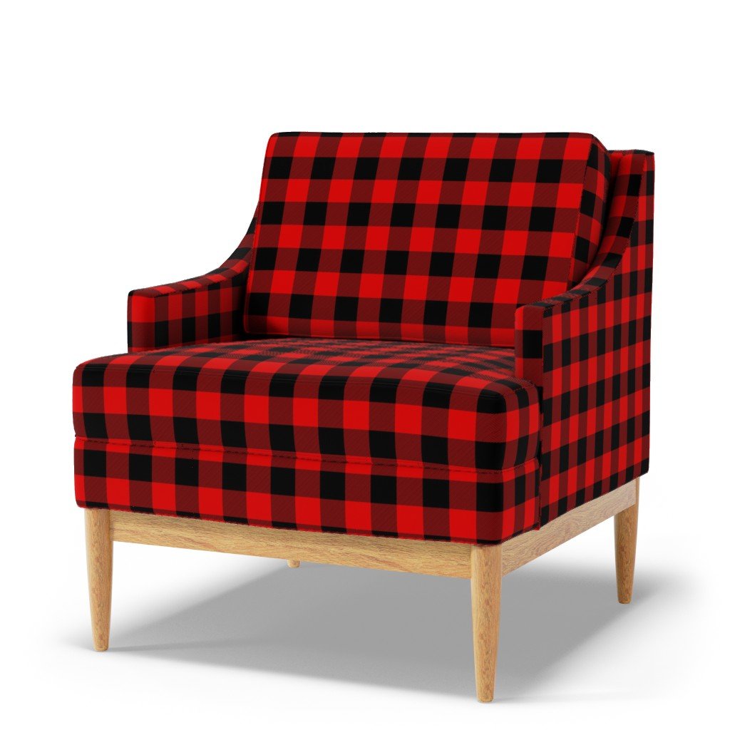 Red and Black Buffalo Check Gingham Plaid Fabric gingham table runner fabric
