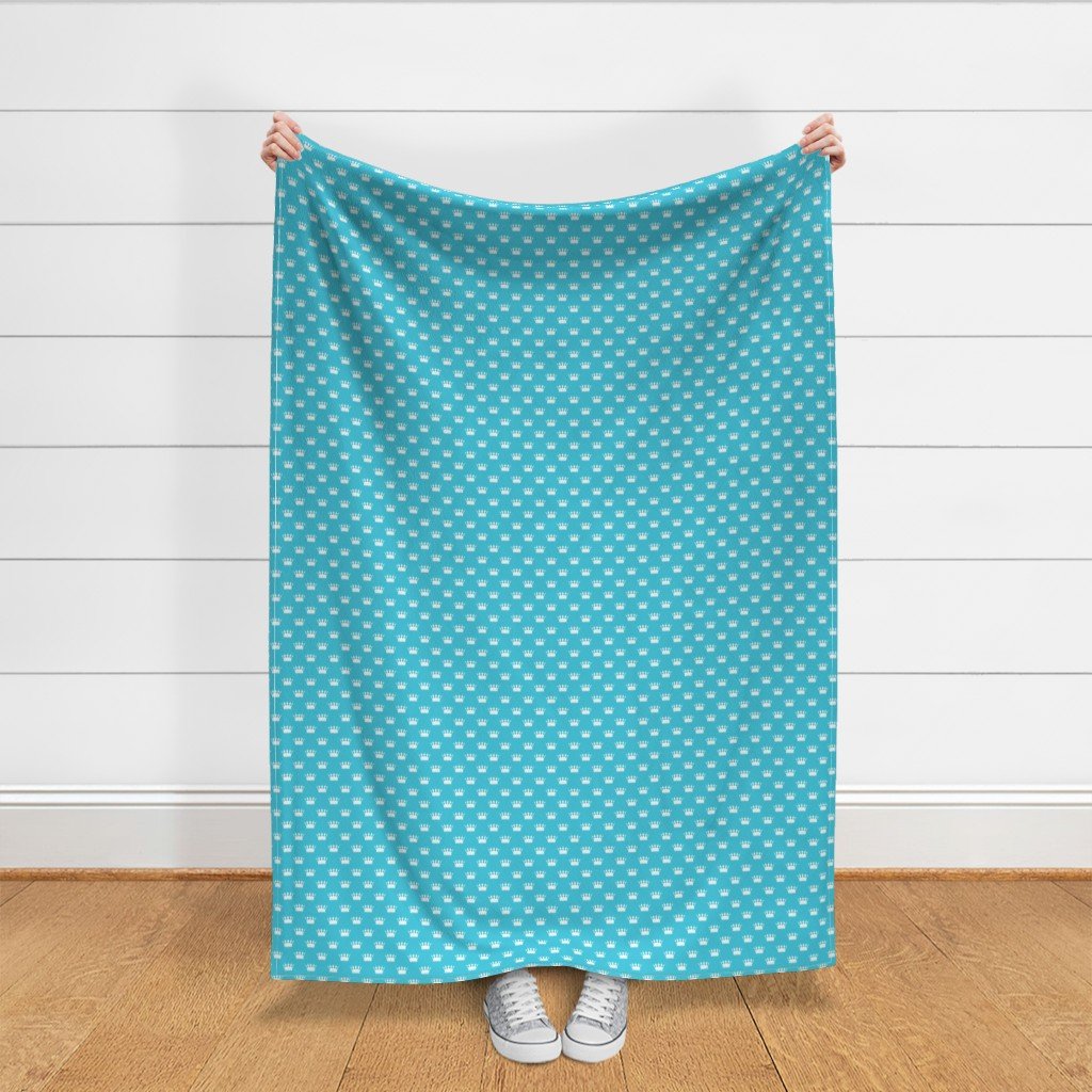 Mini Turquoise with Pale Grey Crowns Turquoise Fabric crowns fabric