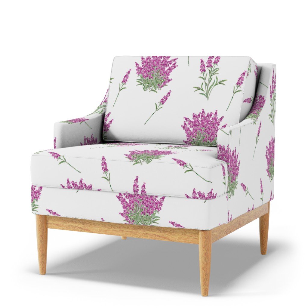 Pink Floral Sprig on White Fabric pink and white fabric