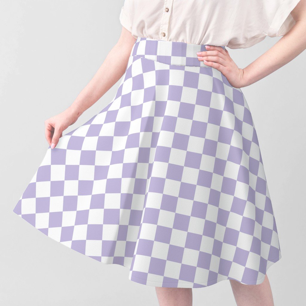 Two Inch Checks in Springtime Lavender and White Fabric lavender checks fabric