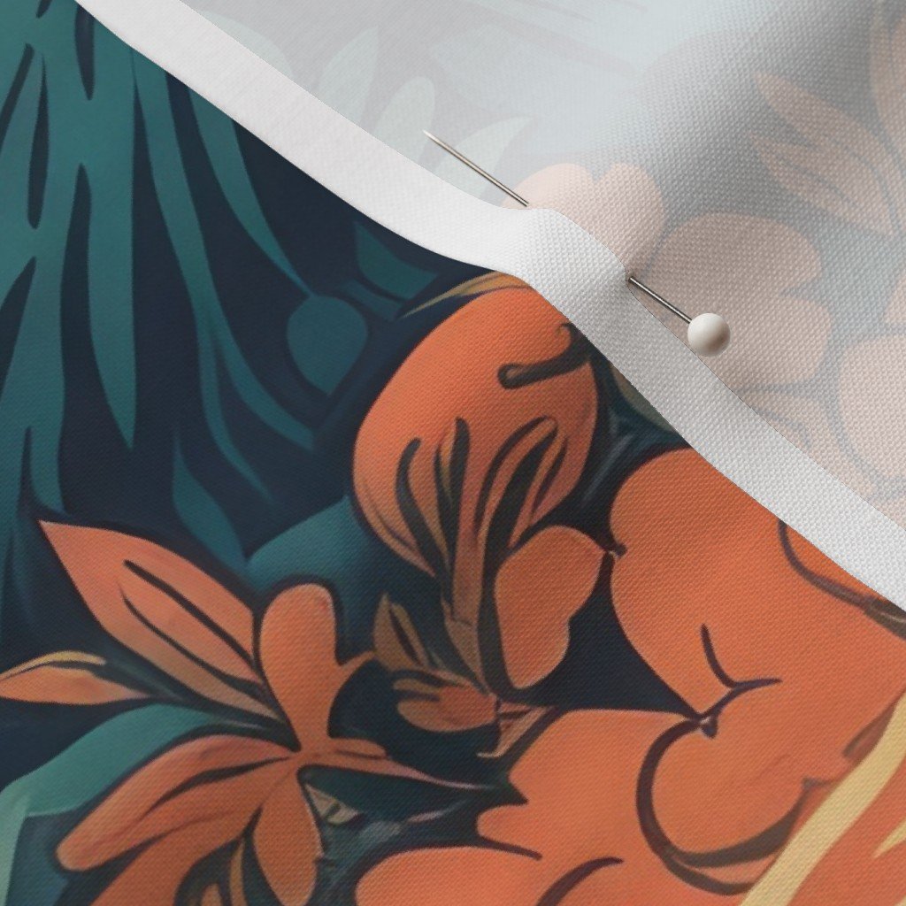Vintage Hawaiian Seascape Fabric tropical seascape fabric