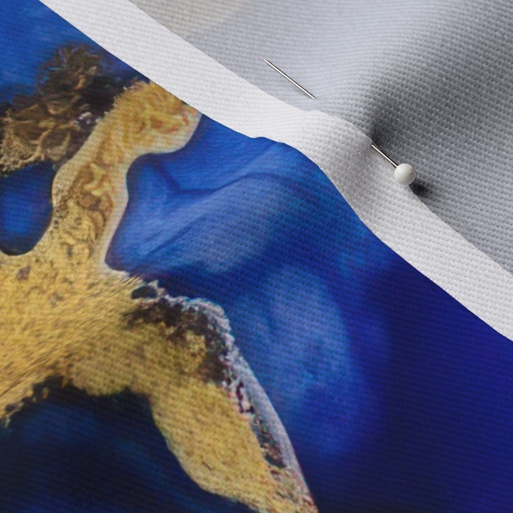 Cobalt Blue and Gold Alcohol Ink 3 Fabric inky pattern fabric