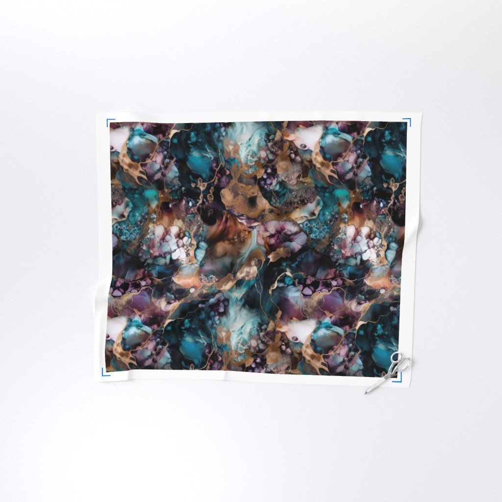 Moonstone and Gold Alcohol Ink 3 Fabric marbled ink fabric