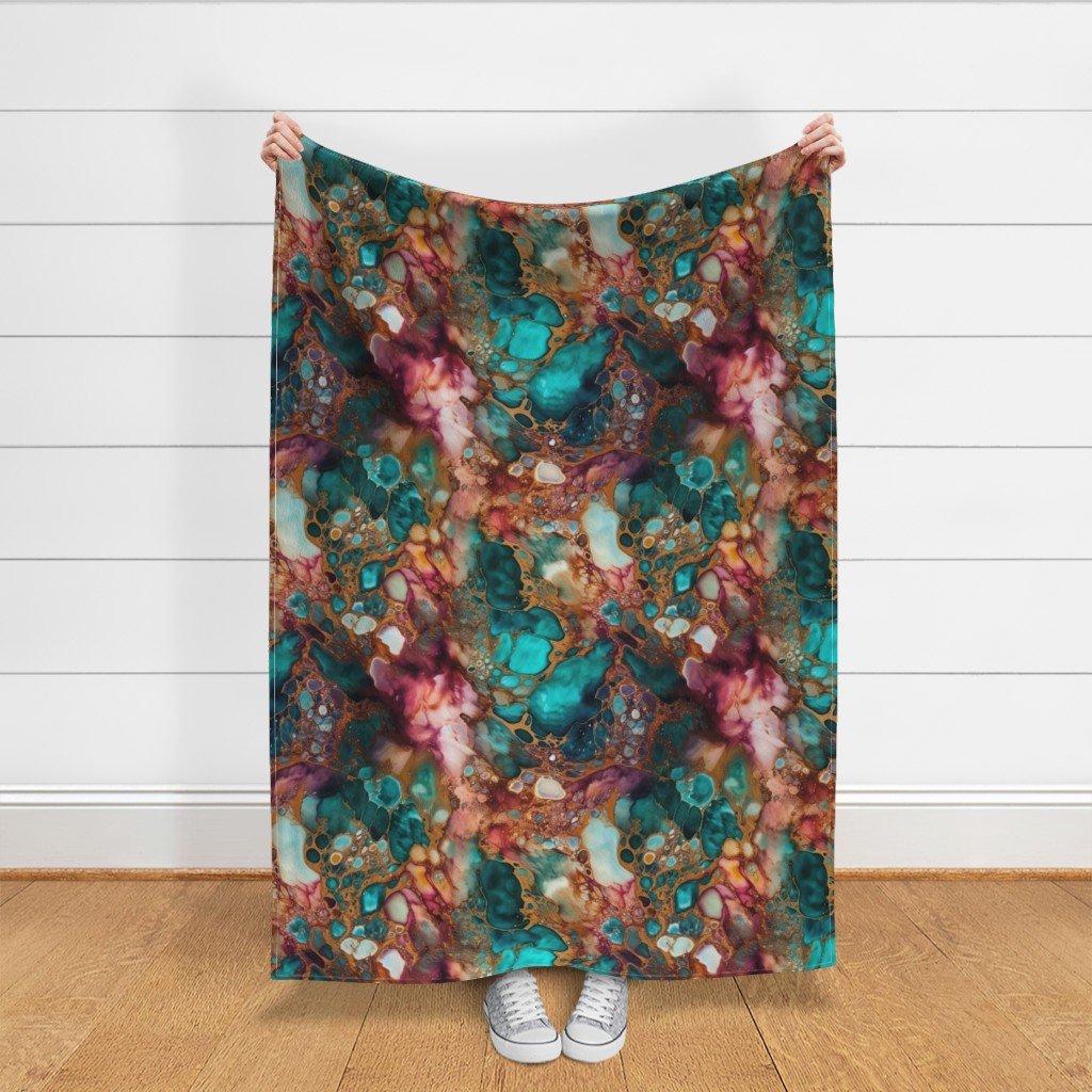 Opal Alcohol Ink 2 Fabric marbled ink fabric