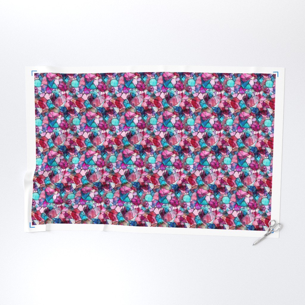 Pink and Blue Seaglass 4 Fabric pink glass fabric
