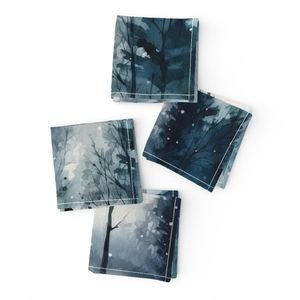 Endless Winter Dreamscape Trees in Misty Forest Decor Collection Design Collection tree repeat napkins design