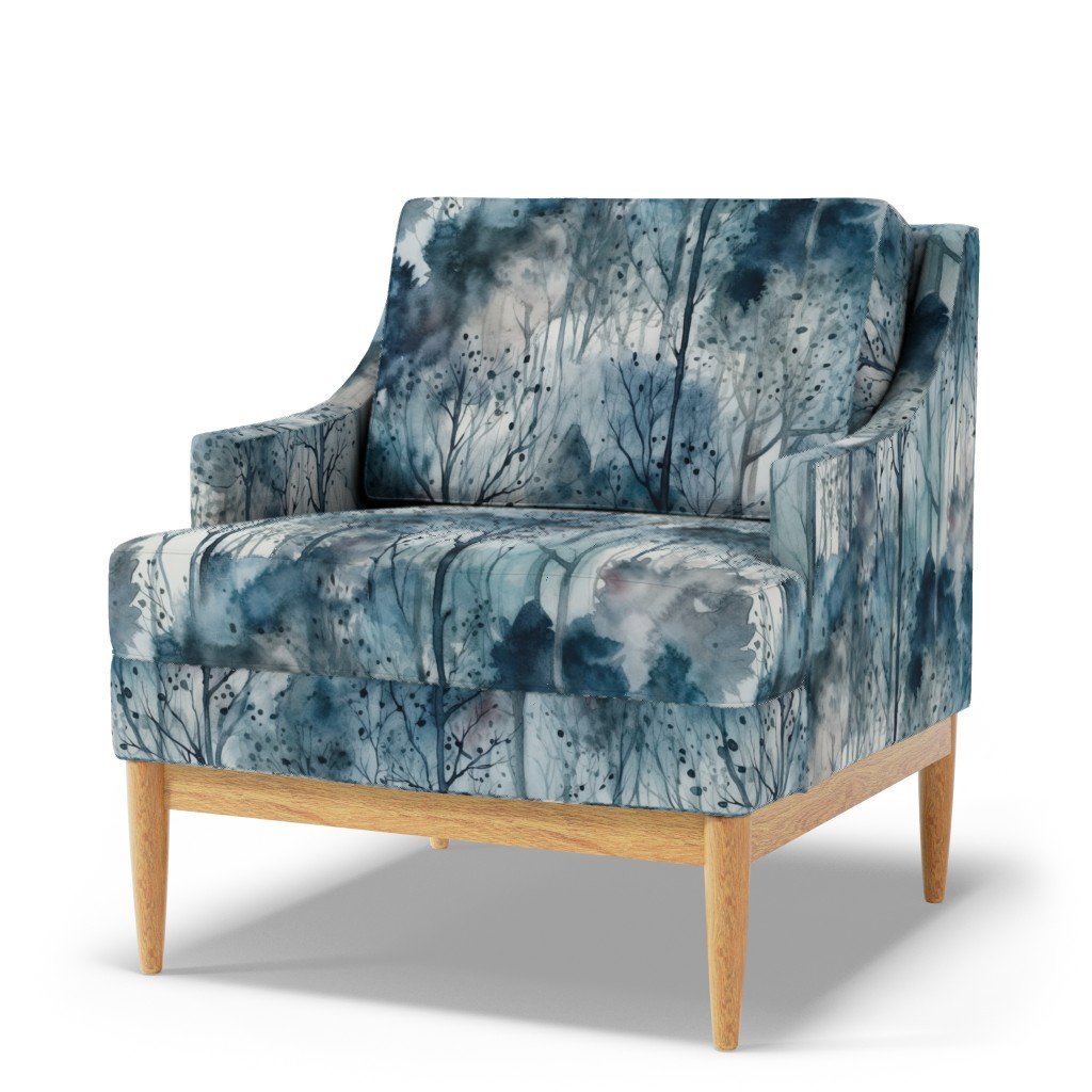 Endless Winter Forest Dreamscape Trees in Misty Forest Fabric winter trees fabric