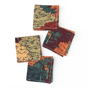 New England Endless Forest Fall Trees Home Styling Collection Home Styling Collection fall garden napkins design