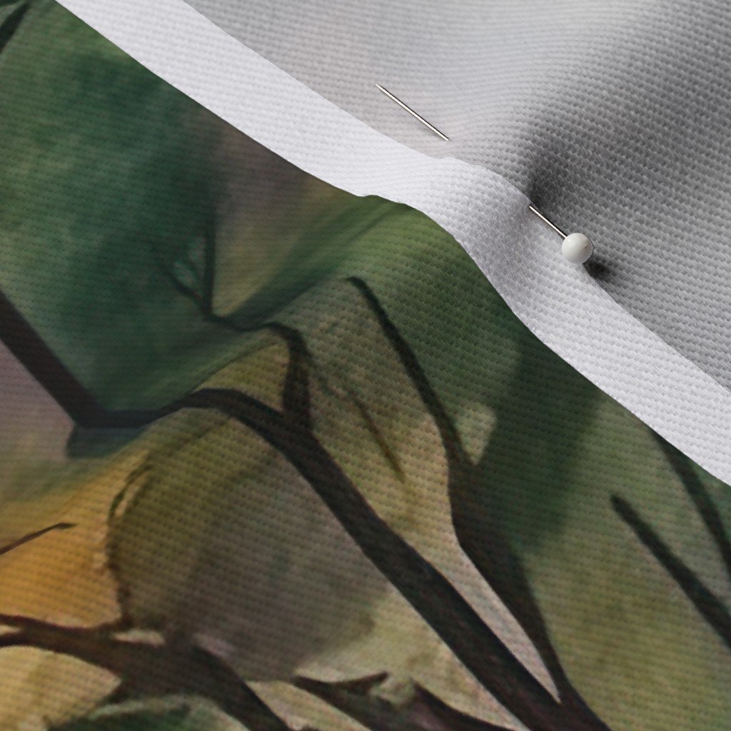 Watercolor of New England Endless Forest Fall Trees Fabric new england fabric