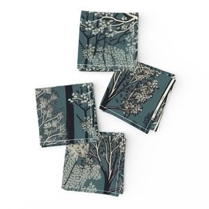 New England Endless Forest Trees Winter Design Collection Home Styling Collection new england winter napkins design