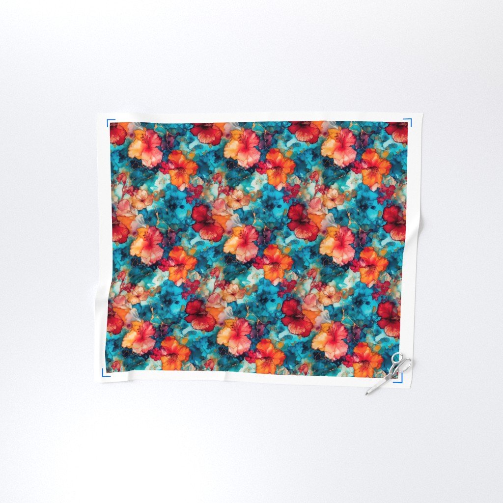 Small Hawaiian Alcohol Ink Fabric alcohol fabric