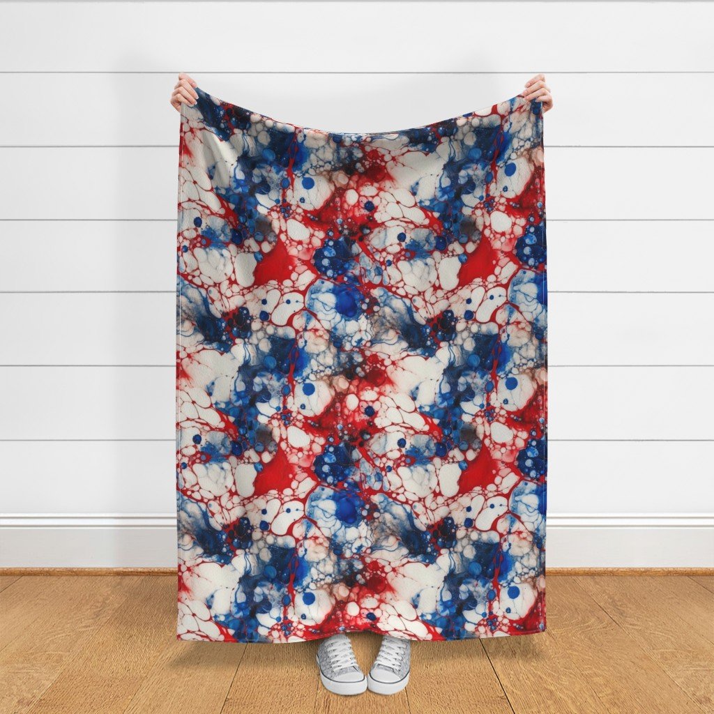 Red White and Blue Alcohol Ink USA Patriotic Flag Colors Alcohol Ink Home Decor Collection Home Styling Collection independence day fabric