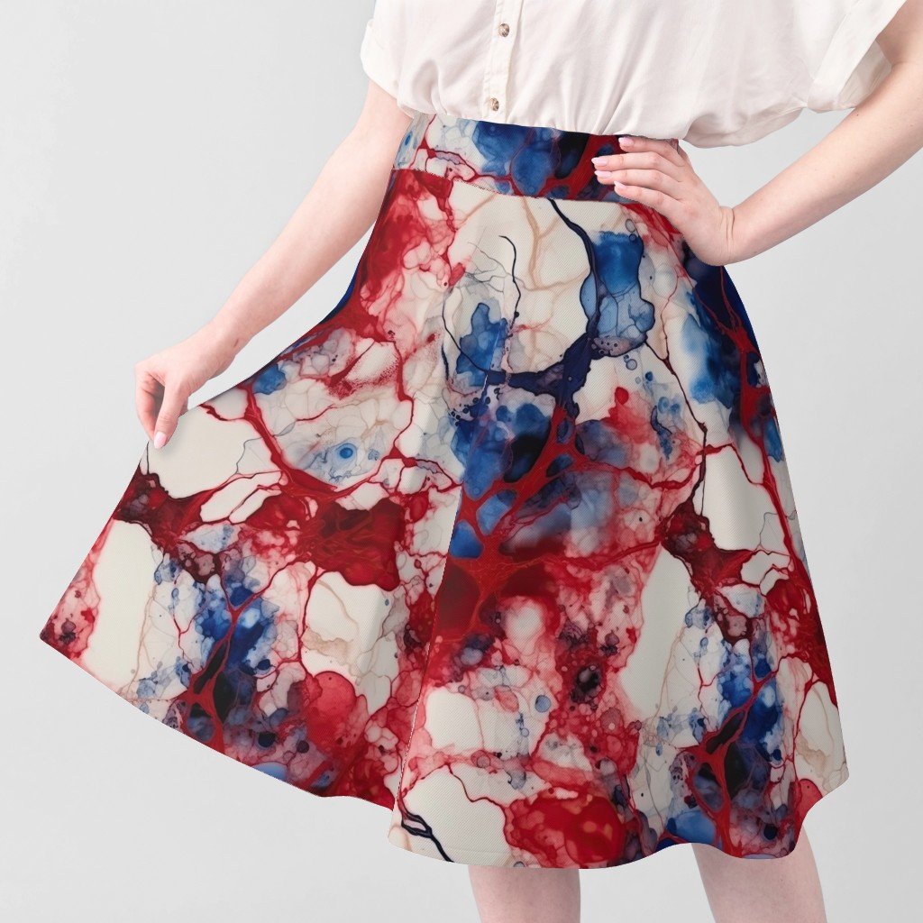 Red White and Blue Alcohol Ink UK Patriotic Flag Colors Alcohol Ink Fabric great britain fabric