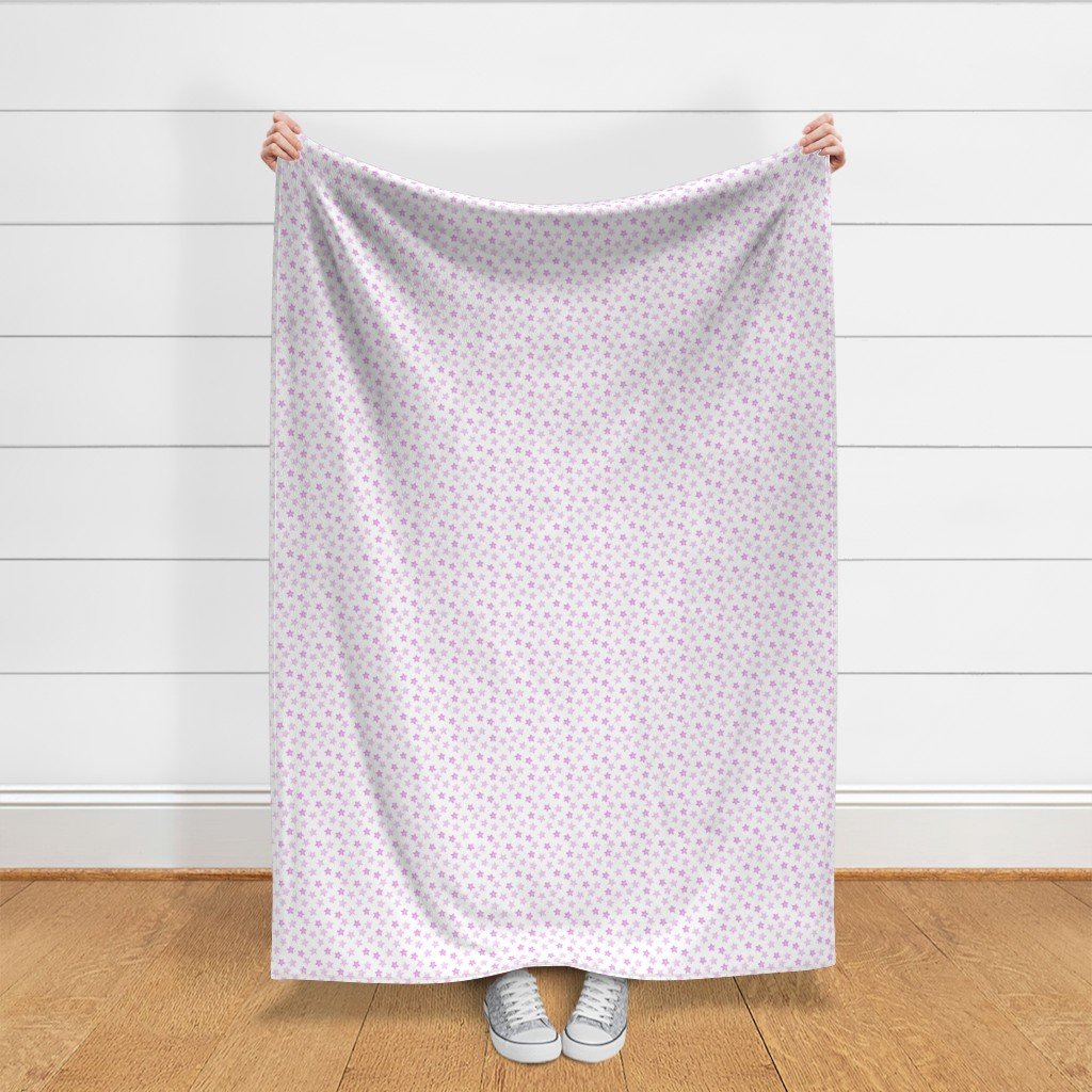 Small Faded Pink Christmas Stars on White Fabric faded pink stars fabric