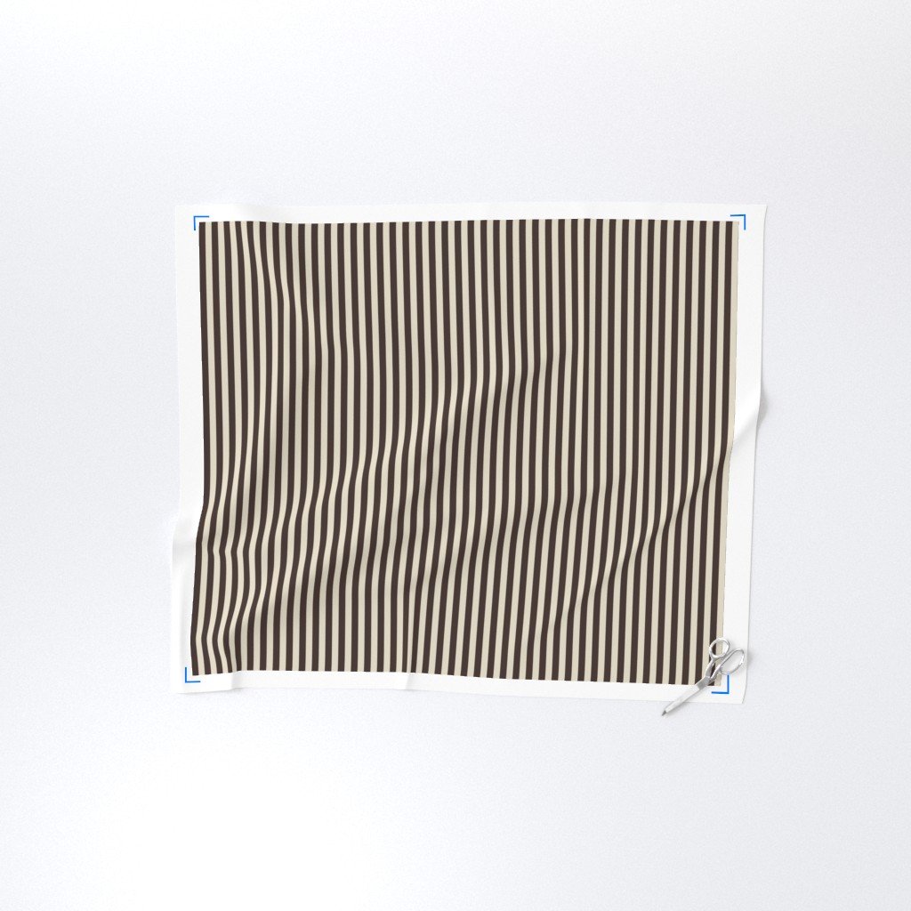 Half Inch Pencil Stripes Cream and Chocolate Fabric cream stripes fabric