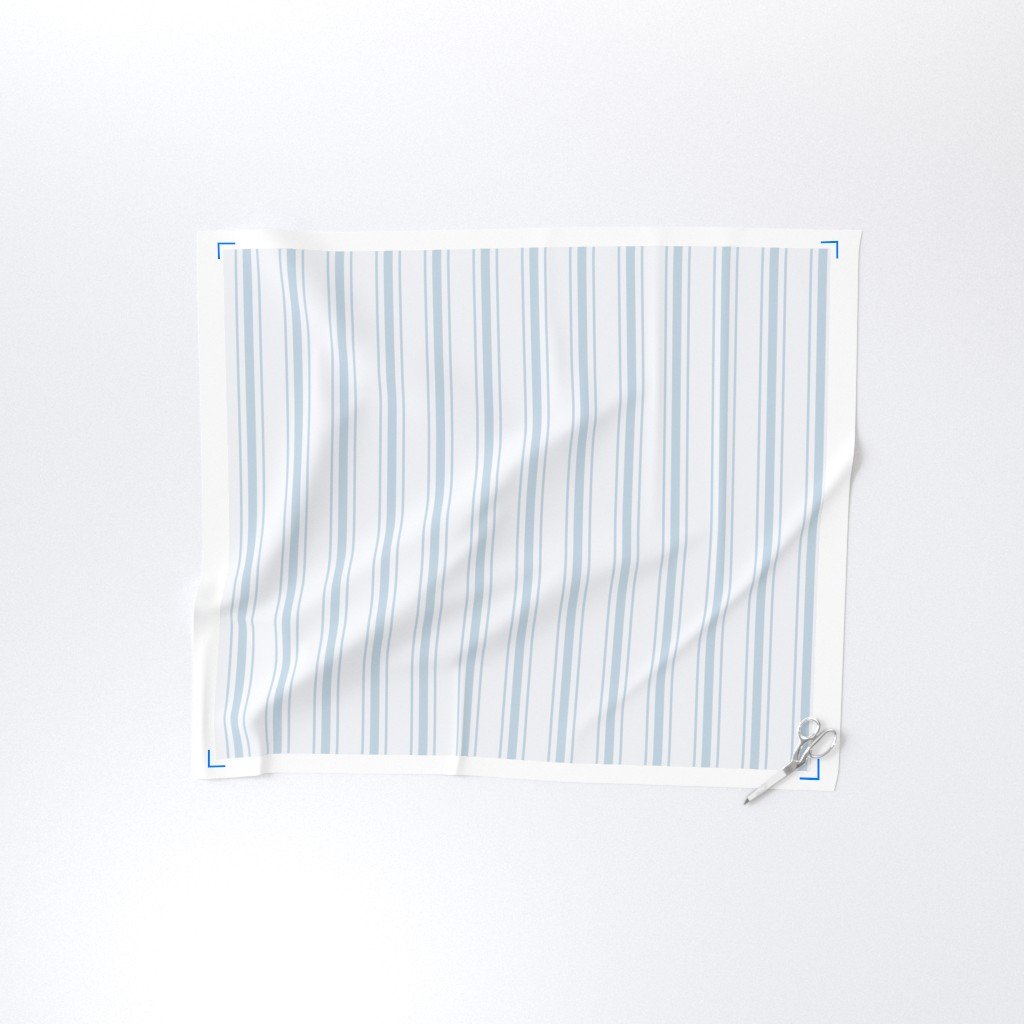 Sky Blue French Provincial Ticking Stripe on Off-White Fabric mattress stripes fabric