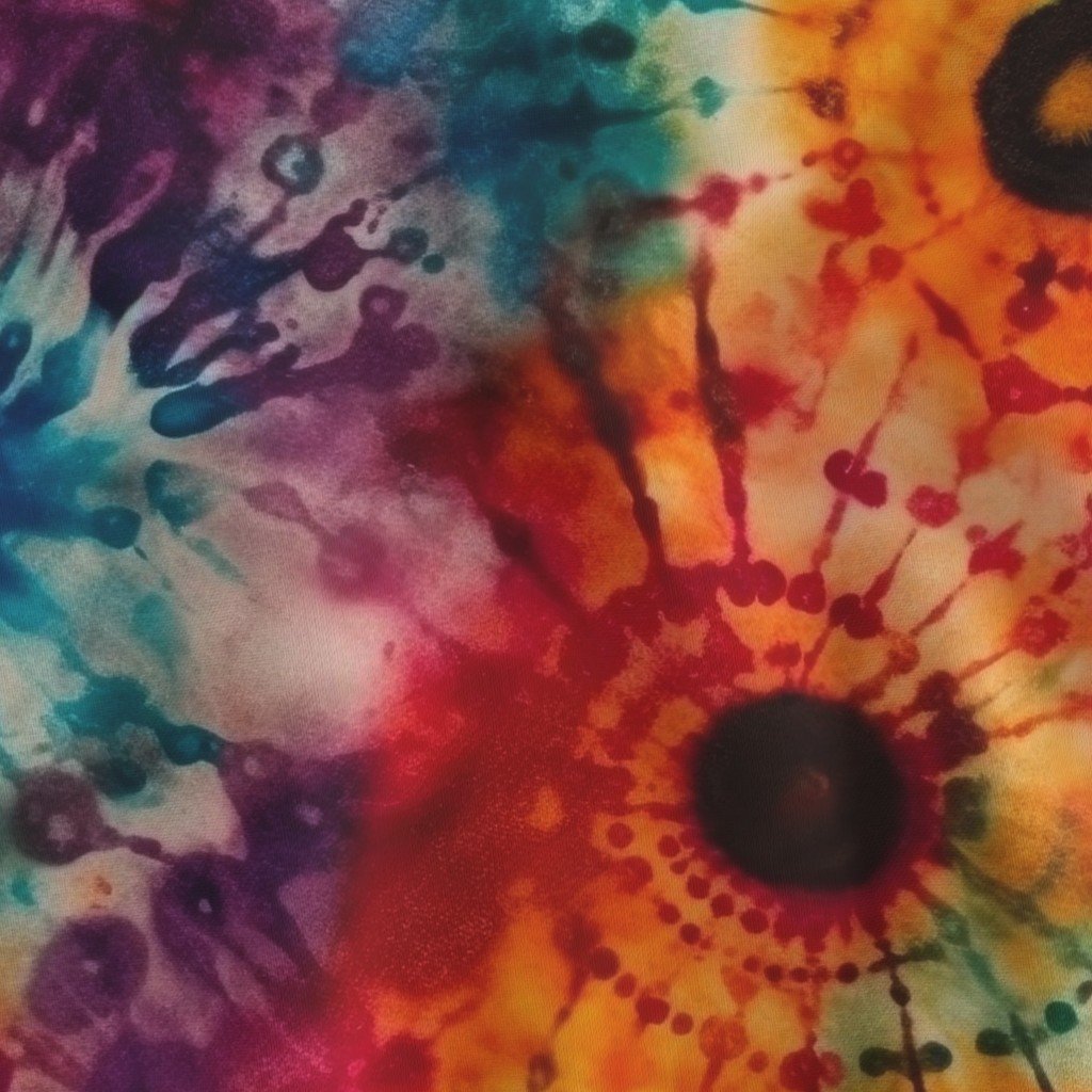 Jumbo Tie Dye Batik in Bright Multi Rainbow Colors Circling Swirls Fabric indonesian batik fabric