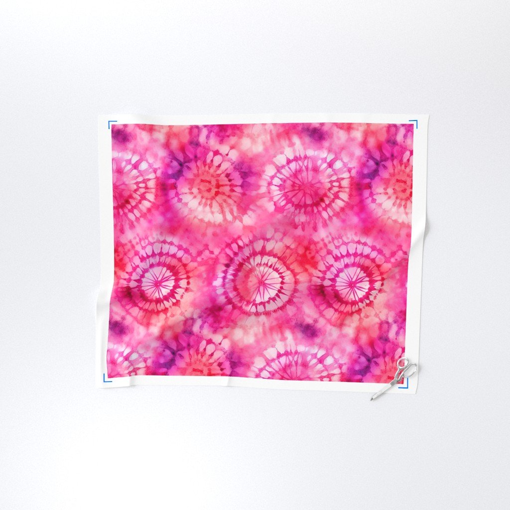 Jumbo Tie Dye Reddish Pink and Purple Circling Swirls Fabric pink batik fabric