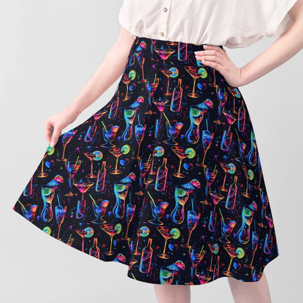Electric Celebration Neon Cocktails in the Night Fabric electric celebration fabric