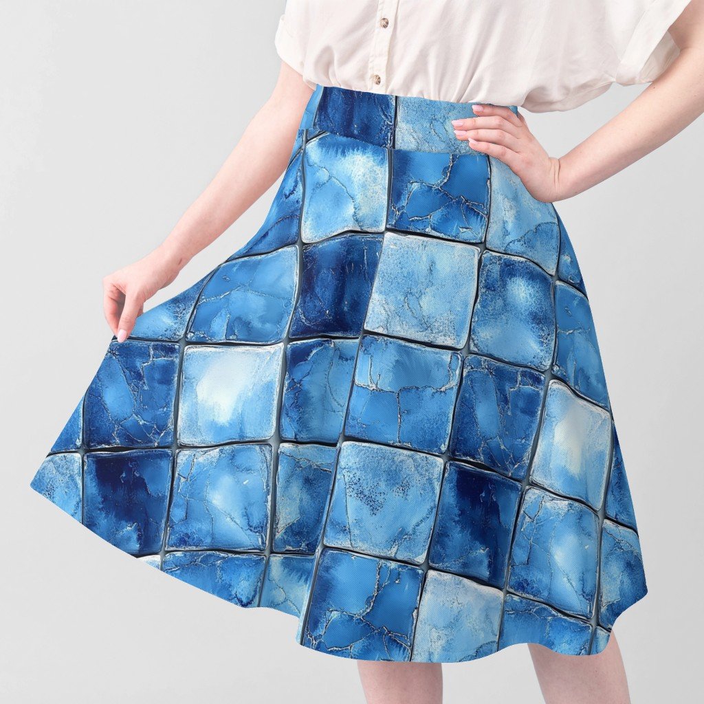6 inch Blue Mosaic Tiles with Watercolor Effect for Pool or Bathroom Fab elegant fabric