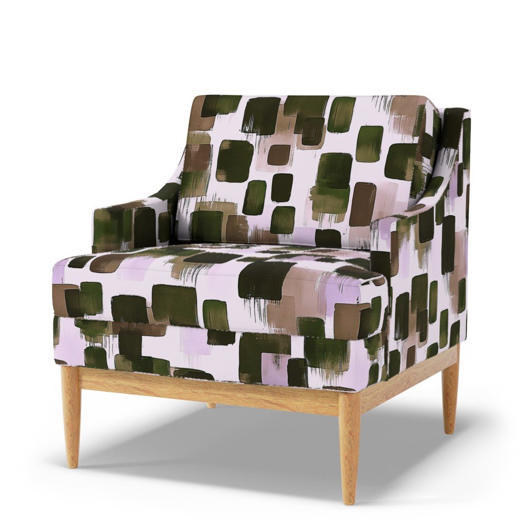 Large Abstract Earthy Brushstroke Blocks in Green and Brown Fabric design fabric