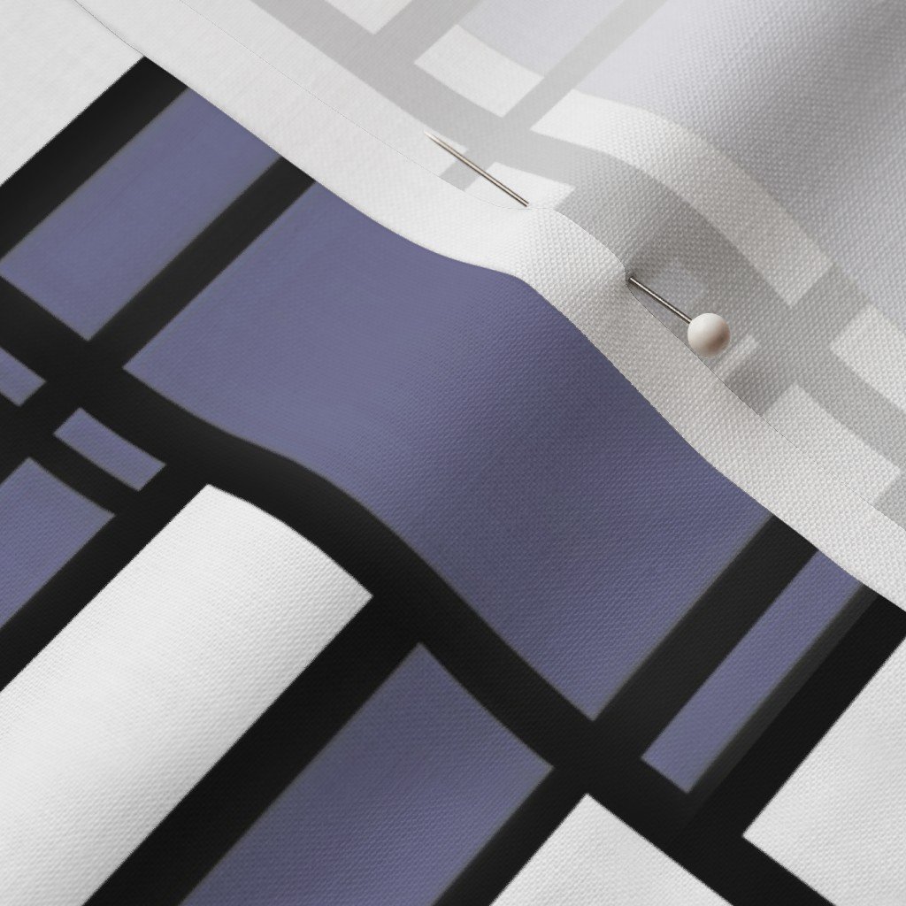 Periwinkle Modernist City Blocks Geometric Pattern Fabric city blocks fabric