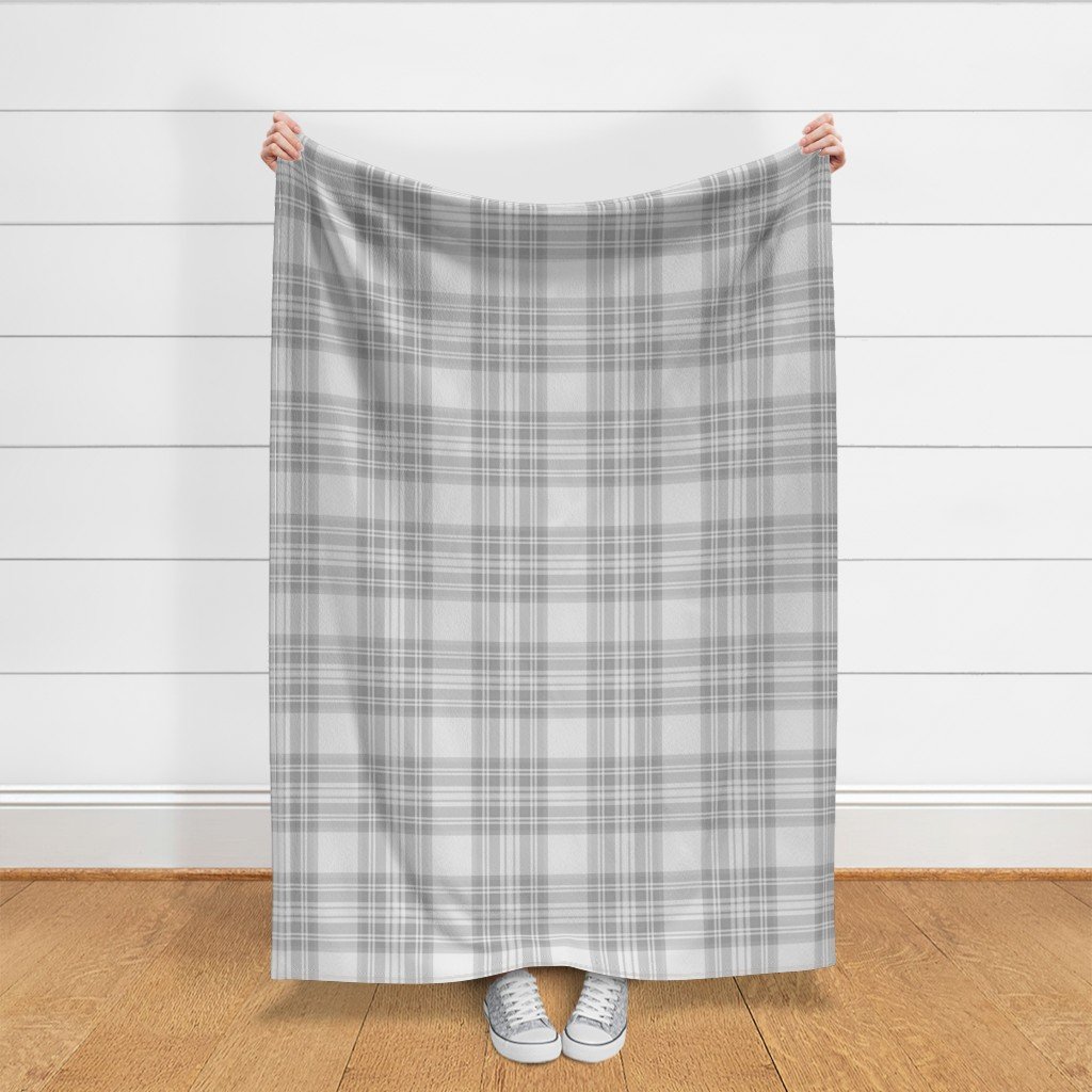 Ash Grey Cool Large Traditional Tartan Plaid Pattern Fabric baby fabric