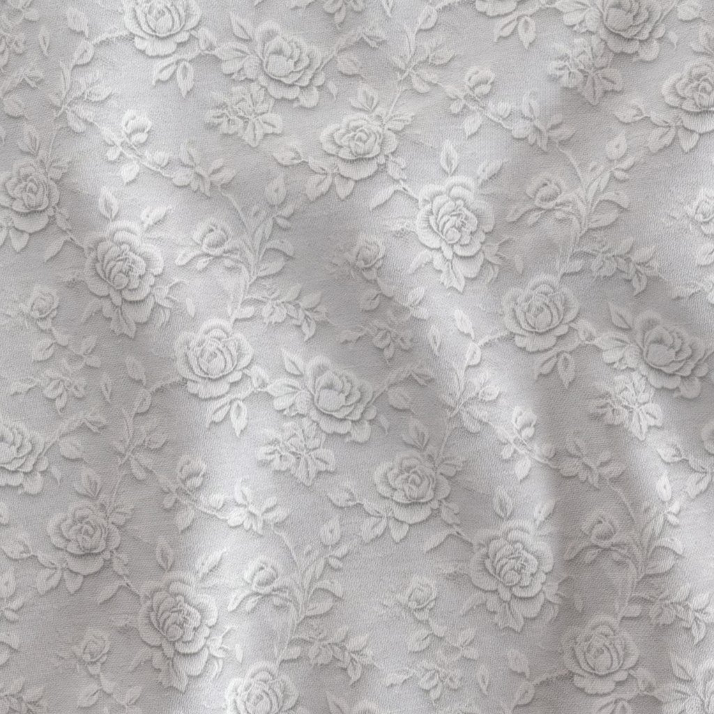 Vintage Lace Rose Floral Pattern in Soft White — styling example showing romantic vintage feel