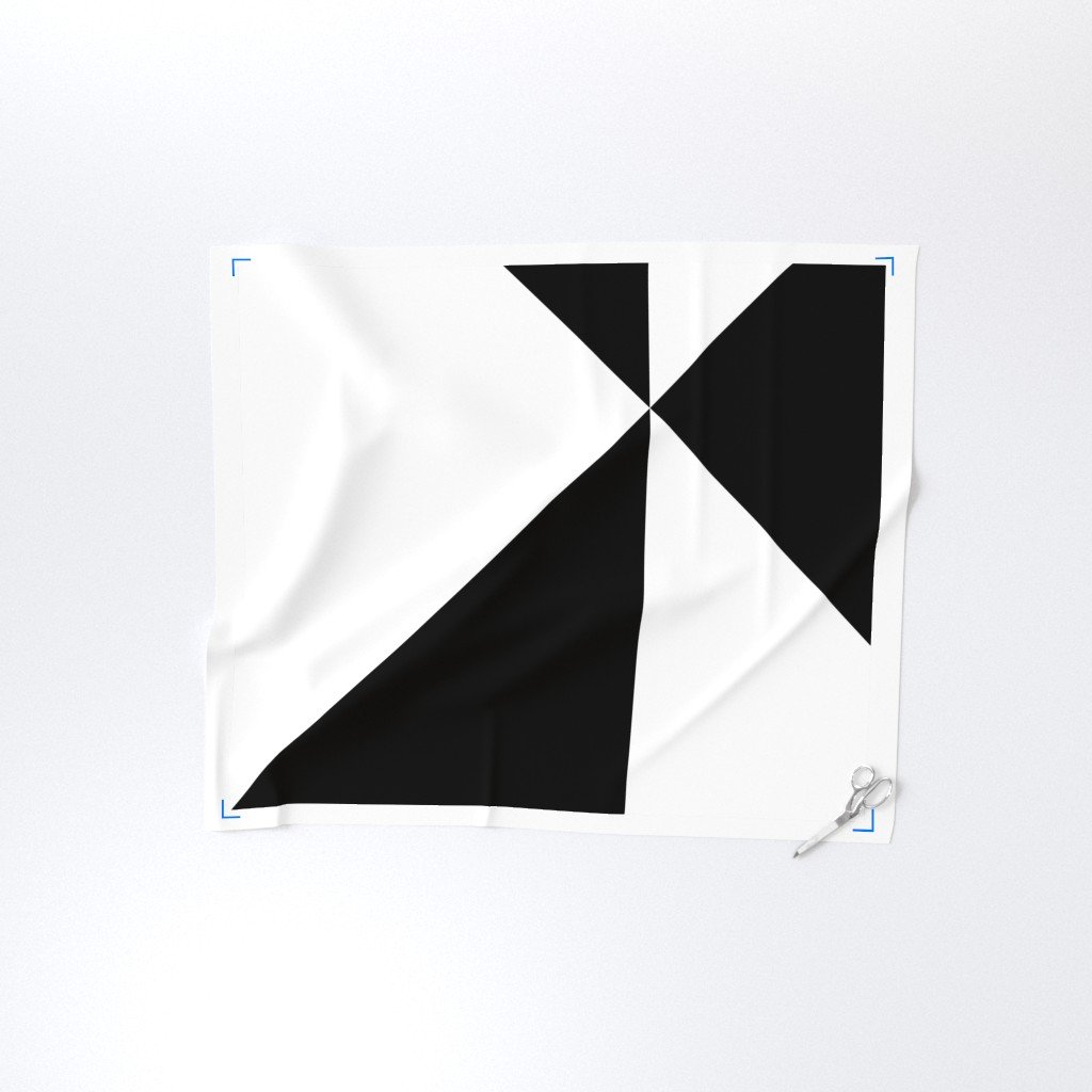 Bold Black and White Oversized Geometric Diamond Fabric lifestyle view