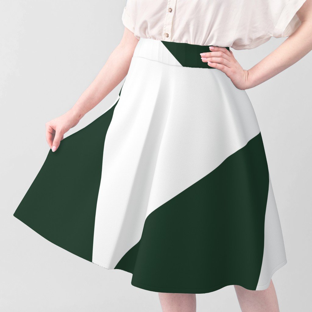 Bold Forest Green and White Oversized Geometric Triangle Fabric bold fabric