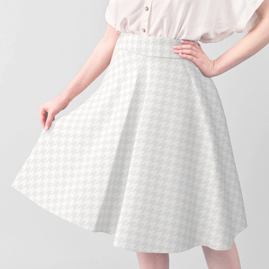 Bone White Houndstooth Check Pattern Fabric geometric fabric