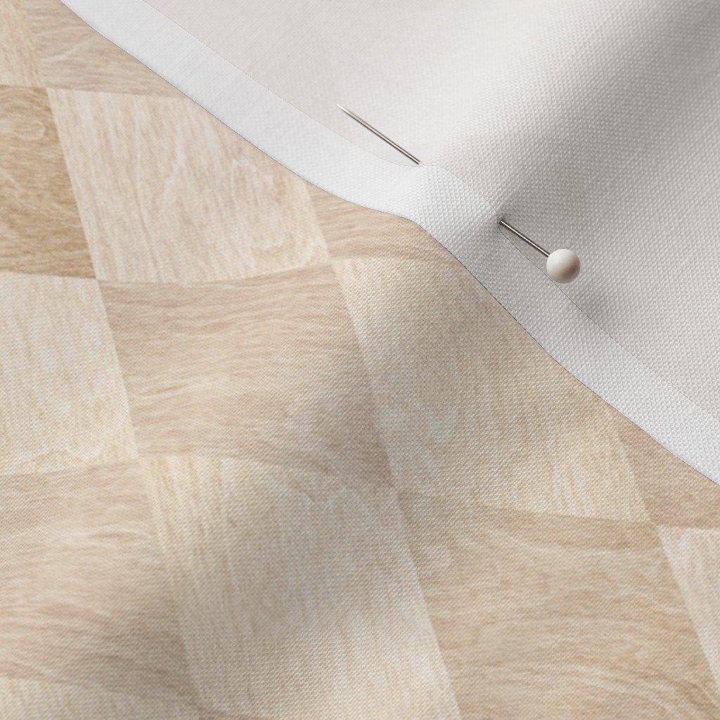 Small Light Beech and Oak Wood Harlequin Diamond Parquet Marquetry Pattern Fabric geometric fabric