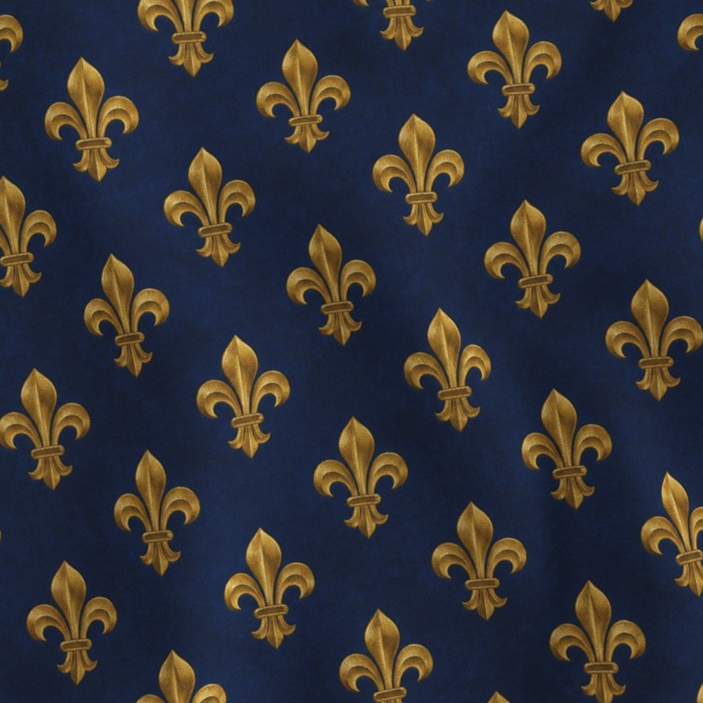 Elegant French royal fleur de lis pattern inspired by Bourbon Fabric louis xiv fabric