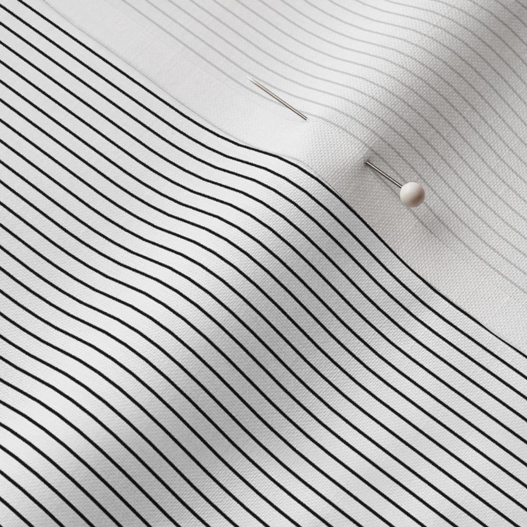 Classic Black Pinstripe on White Office Stripe Pattern Fabric corporate fabric