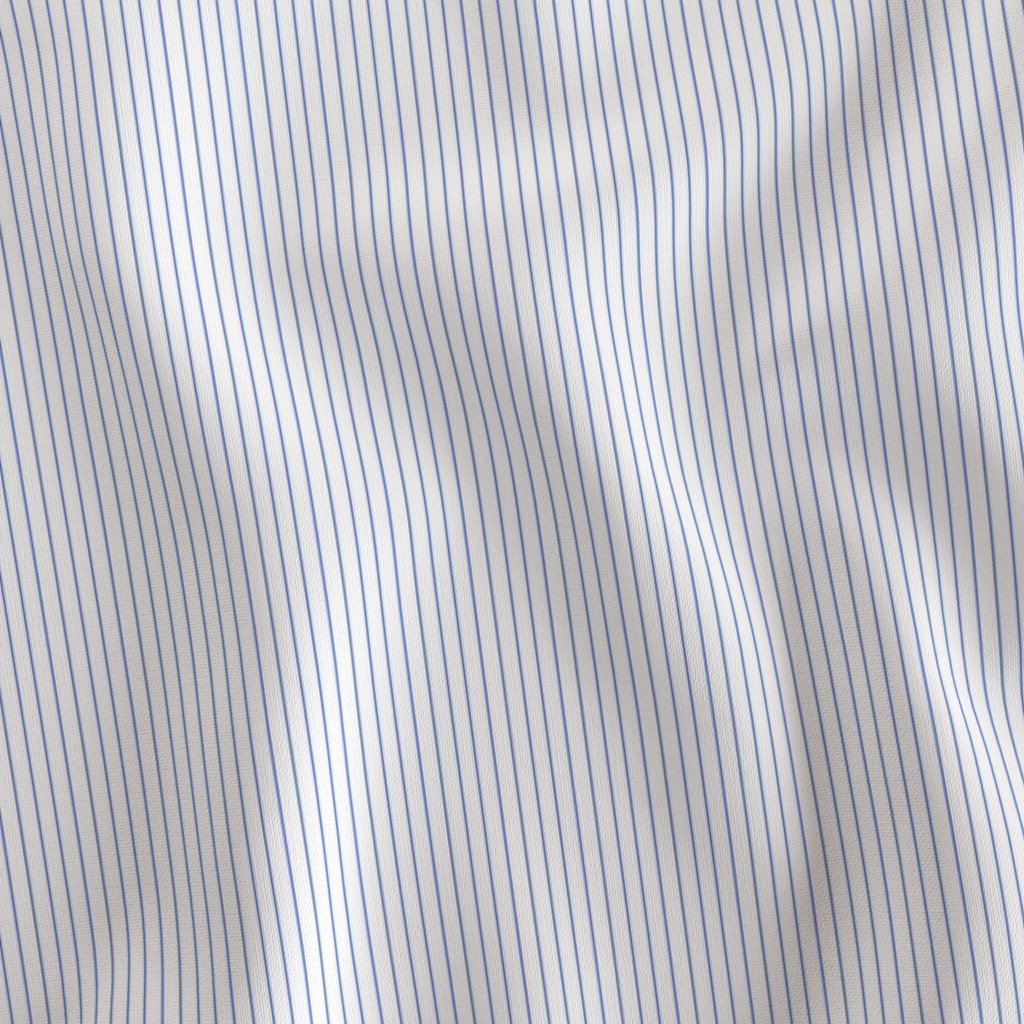 Classic Royal Blue Pinstripe on White Office Stripe Pattern Fabric wall street fabric