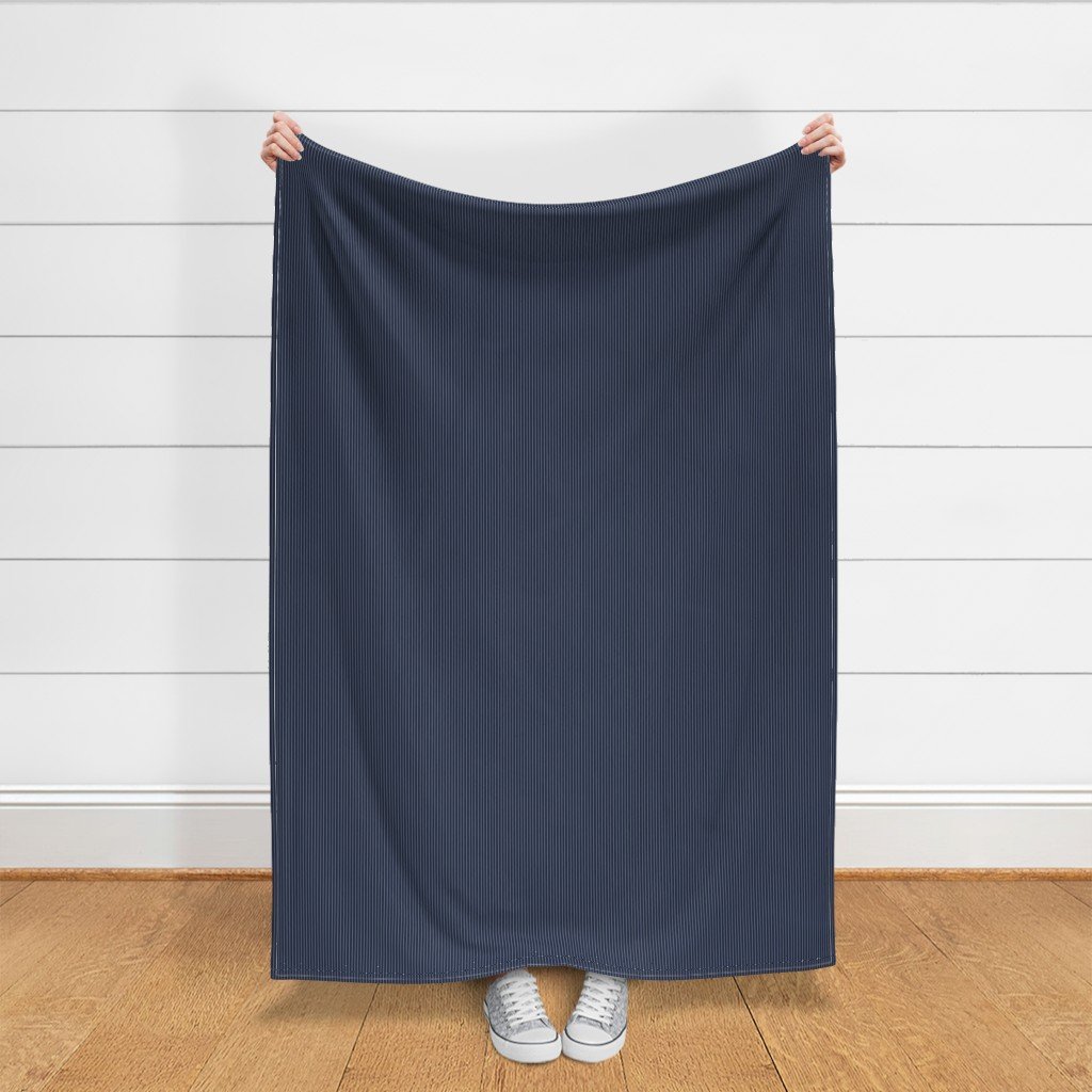 Classic White Pinstripe on Navy Blue Office Stripe Pattern Fabric wall street fabric