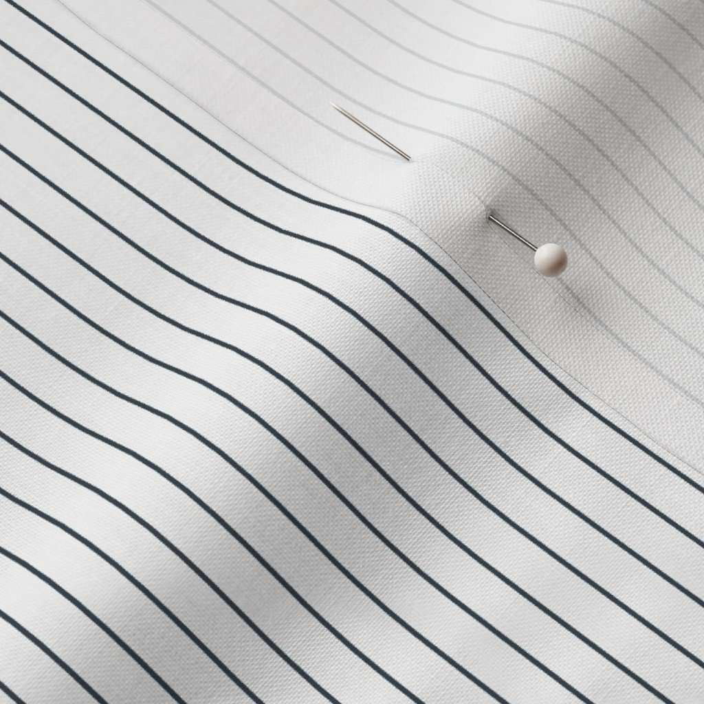 Classic Charcoal Gray Pinstripe on White Office Stripe Pattern Fabric wall street fabric