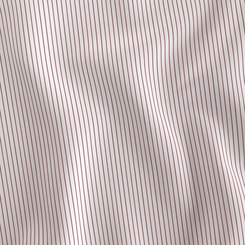Classic Deep Red Pinstripe on White Office Stripe Pattern Fabric wall street fabric