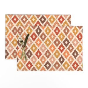 Hotel Cala Sol Sun Bleached Vintage Diamond Textile Design Collection Home Styling Collection diamonds placemat design
