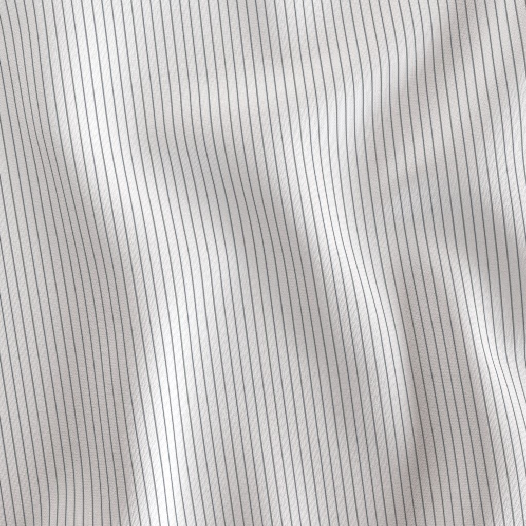 Classic Steel Gray Pinstripe on White Office Stripe Pattern Fabric wall street fabric