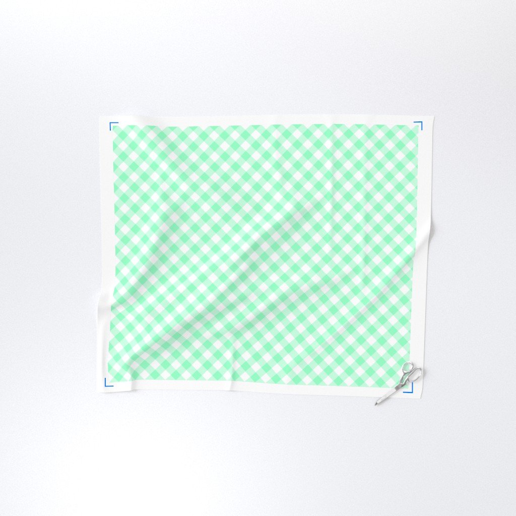 Mint Green Gingham Check Plaid Fabric farmhouse fabric