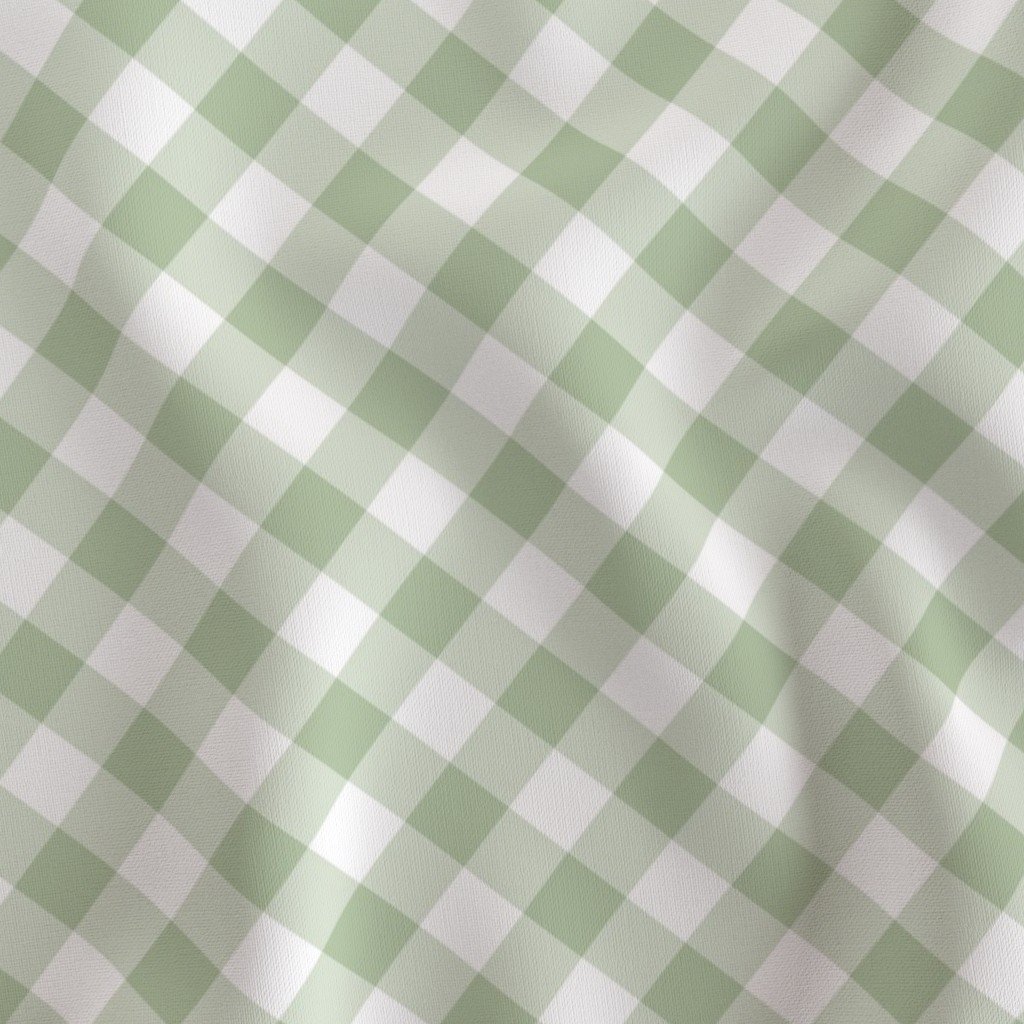 Sage Green Gingham Check Plaid Fabric geometric fabric