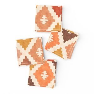 Large Sun Bleached Vintage Diamond Textile Interior Collection Home Decor Collection coastal napkins design