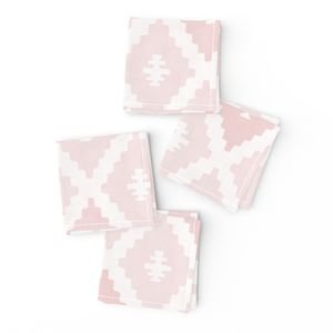 Large Sun Faded Mediterranean Diamond Pattern in Blush Shell Pink Design Collection Home Styling Collection rosewater pink napkins design