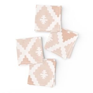 Large Sun Faded Mediterranean Diamond Pattern in Peach Sand Pink Decor Collection Interior Collection sand pink napkins design