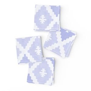 Large Sun Faded Mediterranean Diamond Pattern in Lavender Mist Blue Decor Collection Home Decor Collection periwinkle blue napkins design