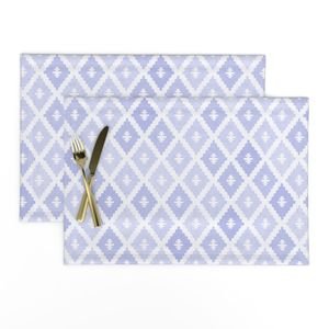 Small Sun Faded Mediterranean Diamond Pattern in Lavender Mist Blue Home Decor Collection Home Decor Collection bohemian placemat design