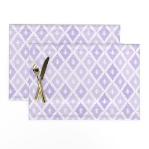 Small Sun Faded Mediterranean Diamond Pattern in Soft Orchid Lavender Decor Collection Interior Collection pastel lavender placemat design
