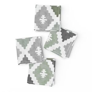 Large Weathered Sage Green Diamond Pattern in Charcoal Gray Interior Collection Decor Collection faded eucalyptus napkins design