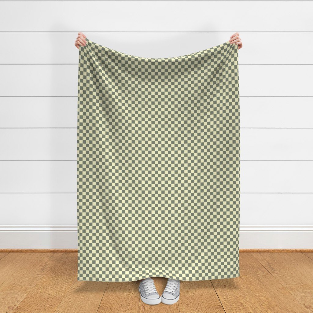 Classic Sage Green and Cream White 1 Inch Check Fabric nursery decor fabric